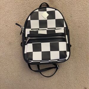 Checkered mini backpack